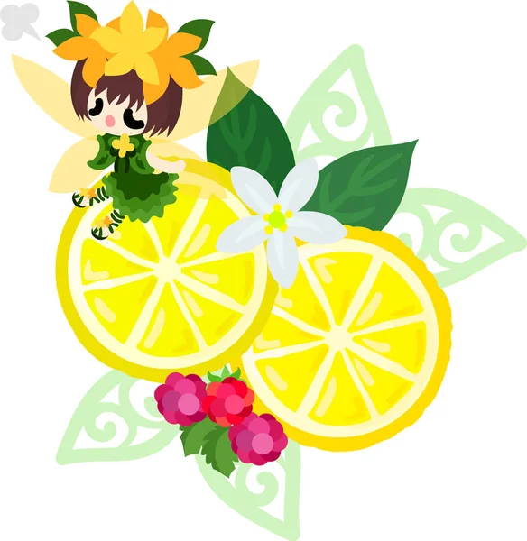 かなりレモンの妖精 — ストックベクタ