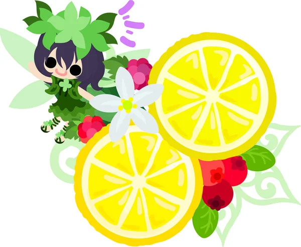 La bella fata limone — Vettoriale Stock