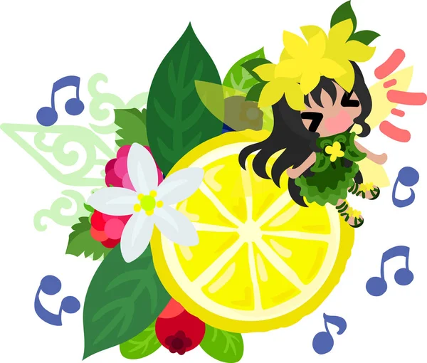 De mooie citroen fairy — Stockvector
