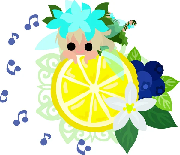かなりレモンの妖精 — ストックベクタ