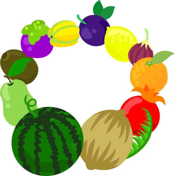 The wreath of fruits — Stock Vector