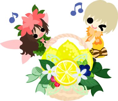 Sevimli bir kız ve bir sevimli peri