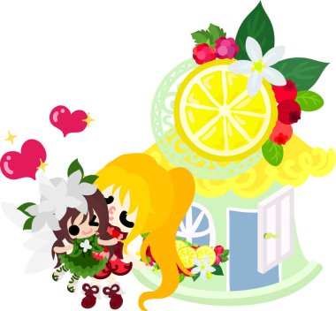 Sevimli bir kız ve bir sevimli peri