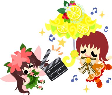 Sevimli bir kız ve bir sevimli peri