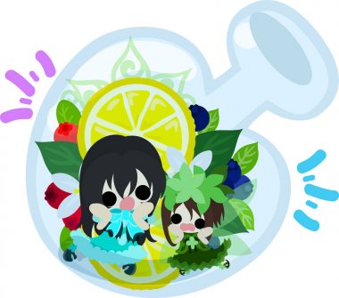 Sevimli bir kız ve bir sevimli peri