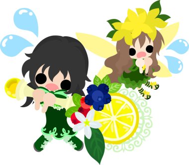 Sevimli bir kız ve bir sevimli peri