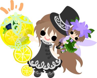 Sevimli bir kız ve bir sevimli peri