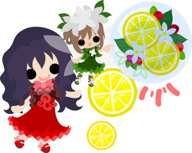 Sevimli bir kız ve bir sevimli peri