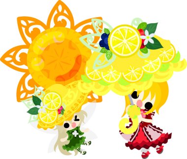 Sevimli bir kız ve bir sevimli peri