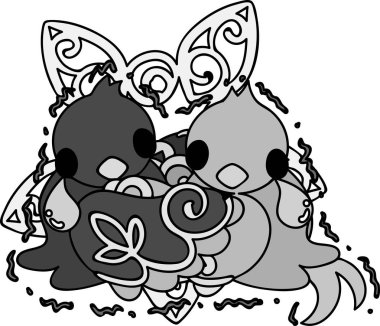 Şirin küçük kuş gizemli bir tasarım