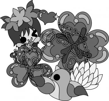 Yonca mücevher ve sevimli küçük kız