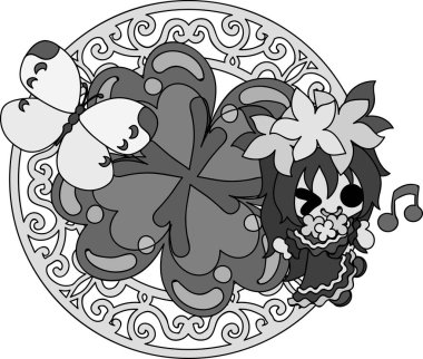 Yonca mücevher ve sevimli küçük kız