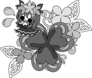 Yonca mücevher ve sevimli küçük kız