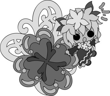 Yonca mücevher ve sevimli küçük kız