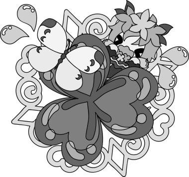 Yonca mücevher ve sevimli küçük kız