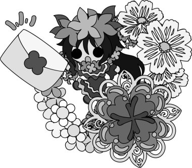 Yonca mücevher ve sevimli küçük kız