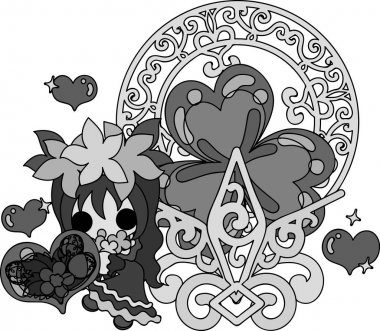 Yonca mücevher ve sevimli küçük kız