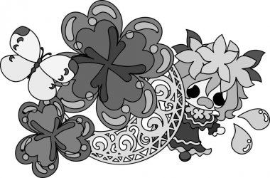 Yonca mücevher ve sevimli küçük kız