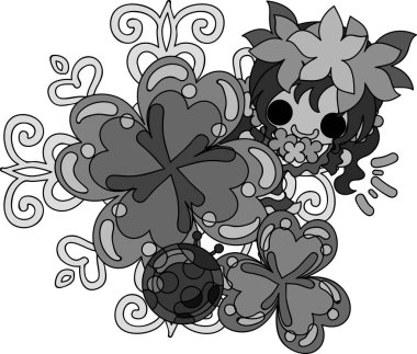 Yonca mücevher ve sevimli küçük kız