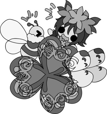 Yonca mücevher ve sevimli küçük kız