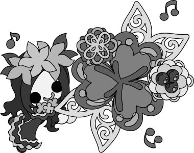 Yonca mücevher ve sevimli küçük kız