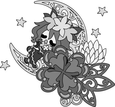 Yonca mücevher ve sevimli küçük kız