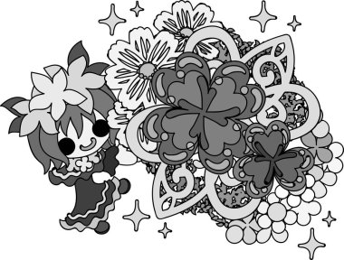 Yonca mücevher ve sevimli küçük kız