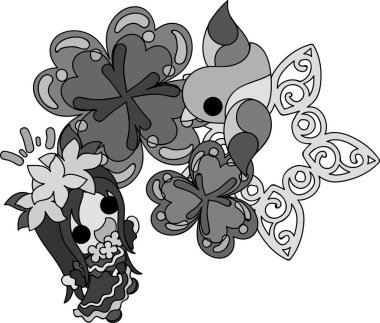 Yonca mücevher ve sevimli küçük kız