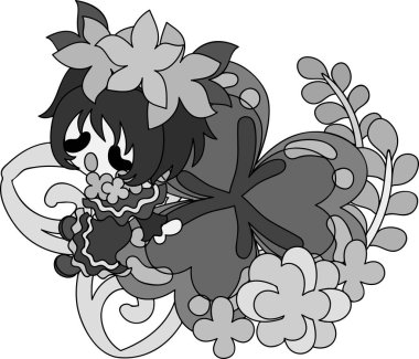 Yonca mücevher ve sevimli küçük kız