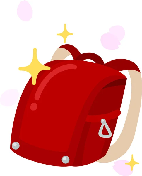 一个红色学童的背包的插图 — 图库矢量图片