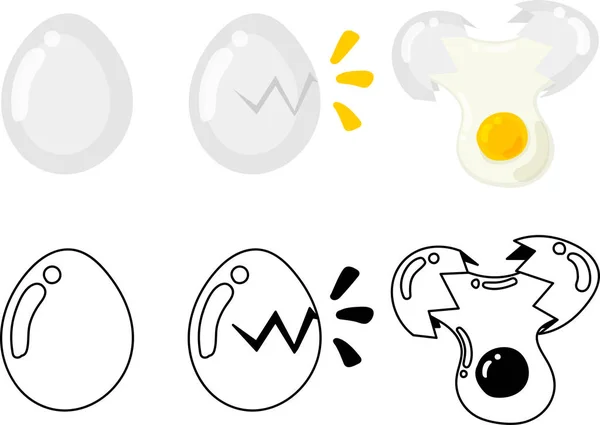 Los Iconos Lindos Huevo — Vector de stock