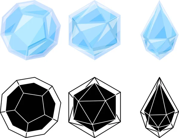 Dodecahedral Kristall Och Icosahedral Kristall — Stock vektor