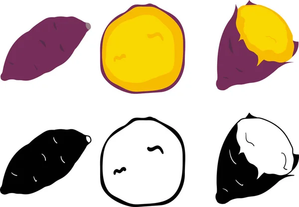 Милі Ікони Солодкої Картоплі — стоковий вектор