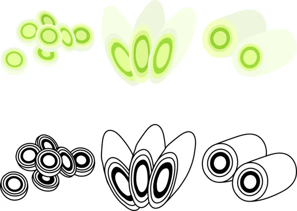 Cute Icons Spring Onion — Stock Vector