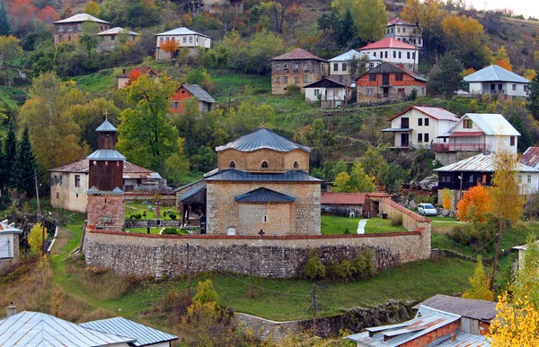 Macedonian Old traditional village in Autumn scene — Stock Photo, Image