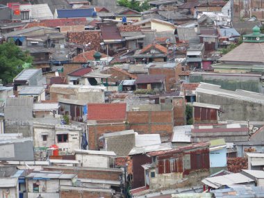 Jakarta, Endonezya - 2 Aralık 2017: Kalabalık Köyü Menteng bölgesinde.