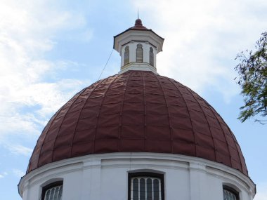 Semarang, Endonezya - 8 Şubat 2018: Dome Church Blenduk (Endonezyaca: Gereja Blenduk), Orta Cava'nın en eski kilisesi.