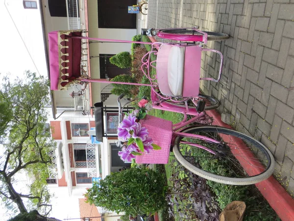 三宝垄 印度尼西亚 2018年2月8日 在斯里兰卡 Gunting 公园的照片点装饰自行车 — 图库照片