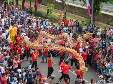 JAKARTA, INDONESIA - March 4, 2018: Cap Go Meh carnival in Glodok, Jakarta's chinatown.