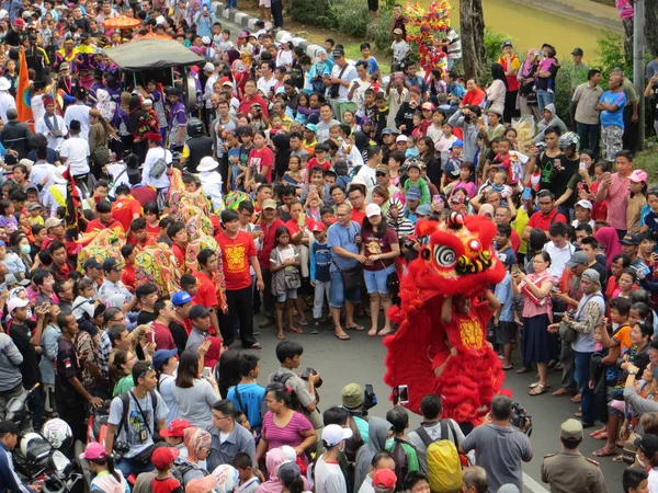 JAKARTA, INDONESIA - March 4, 2018: Cap Go Meh carnival in Glodok, Jakarta's chinatown.