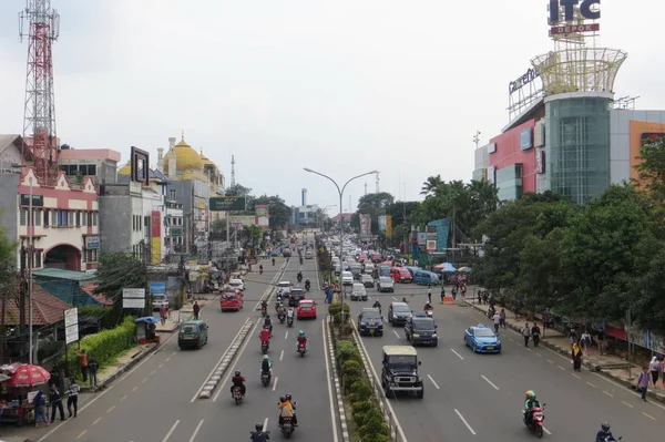 Depok Indonezja Marca 2017 Zatłoczonych Ruchu Jalan Margonda — Zdjęcie stockowe