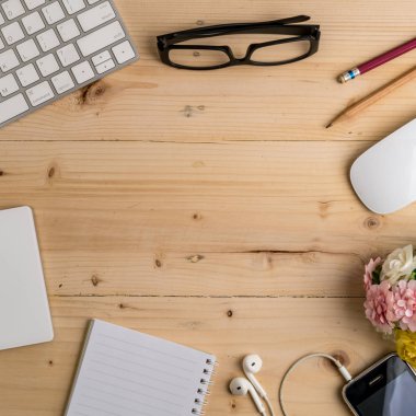 Ofis ekipmanları Üstten Görünüm