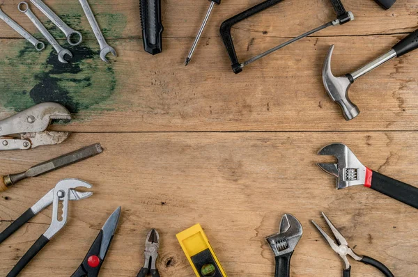 Vista superior de las herramientas DIY — Foto de Stock