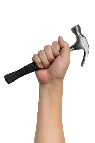 Mann hält verstellbaren Hammer in der Hand — Stockfoto