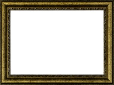 Beyaz Kırpma yoluyla izole antika altın çerçeve