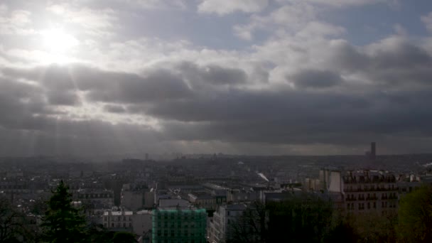 Skyline Nuvoloso Parigi Mattino — Video Stock