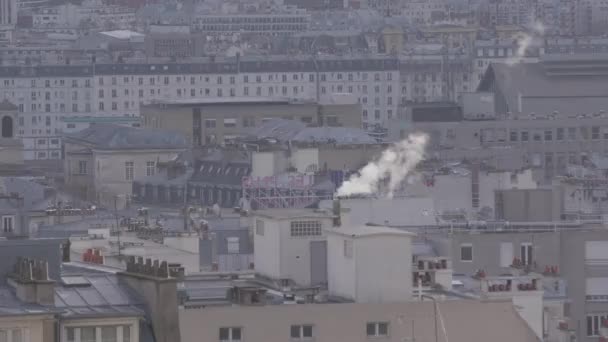 Bewölkte Skyline Von Paris Morgen — Stockvideo