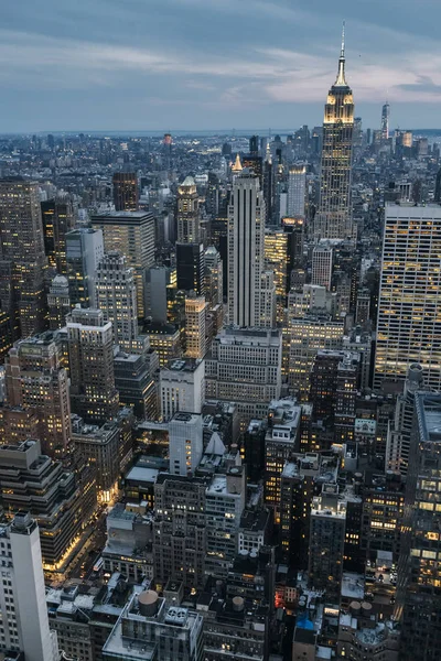 Manhattan Skyline ao pôr do sol — Fotografia de Stock