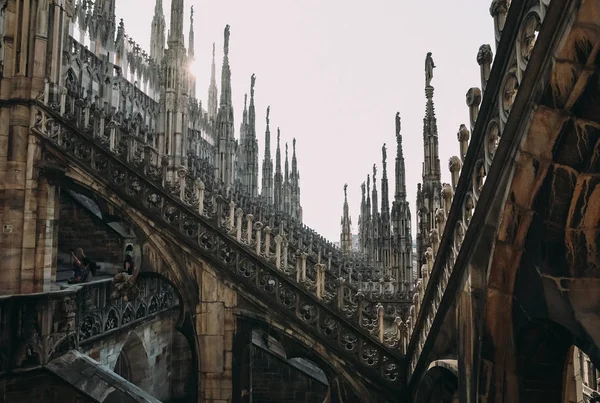 Detalhes Catedral Gótica Milão Itália — Fotografia de Stock