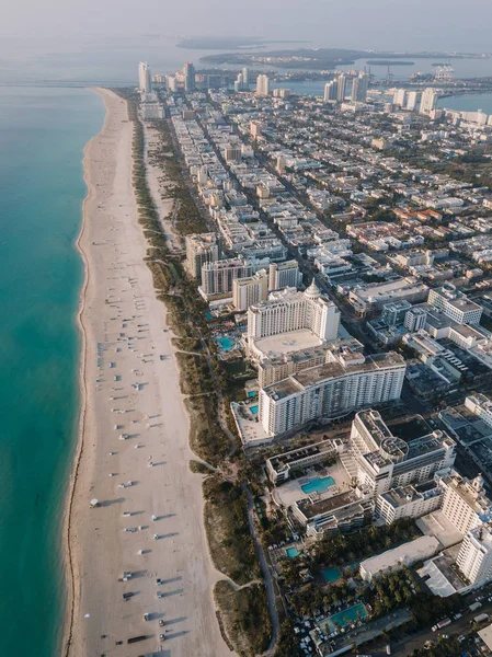 Piaszczysta Plaża Gród Miami Beach Floryda Usa — Zdjęcie stockowe